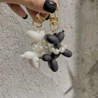 Cute Pearl Puppy Car Keychain For Women Fashion Bag Pendant Accessories Creative Cartoon Dog Bag Ornaments School Bag Decoration