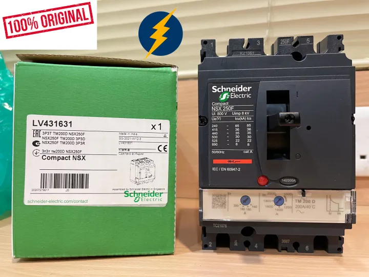 Schneider LV431631 MCCB Circuit Breaker ComPact NSX250F, 36 KA At 415 ...