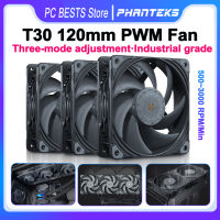 Phanteks T30 120มิลลิเมตรแรงดันลมสูงเกรดอุตสาหกรรมพัดลมระบายความร้อน Vapo แบริ่ง4pin PWM 3000รอบต่อนาที Remperature ควบคุมพัดลมเงียบ