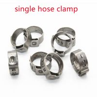 10pcs/lot pipe clamp 6.5mm to 21mm Stainless Steel 304 Single Ear Hose Clamps Single 24 kinds size