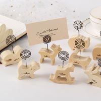 1pc Creative Wood Cartoon Animal Wood Horse Desk Note Folder Message Photo Paper Card Clip Stander Holder Home Decorations Clips Pins Tacks