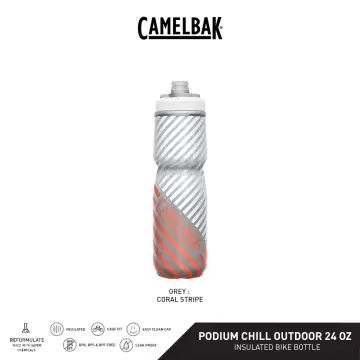 CamelBak Podium Chill Outdoor Bottle - Grey / Teal Stripe / - 24 oz