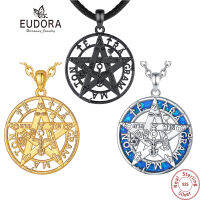 Eudora 925เงินสเตอร์ลิง Pentagram จี้สำหรับชายหญิง18K Gold โอปอล Tetragrammaton Amulet สร้อยคอแม่มดเครื่องประดับ Personalit