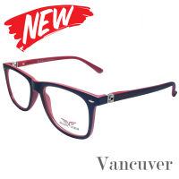 กรอบแว่นตา สำหรับตัดเลนส์ แว่นสายตา แว่นตา รุ่น Vancuver 3012 C-4 สีดำตัดแดง ทรงรี ขาสปริง วัสดุ พลาสติกพีซี เกรดเอ เบา เหนียว ไม่แตกหัก