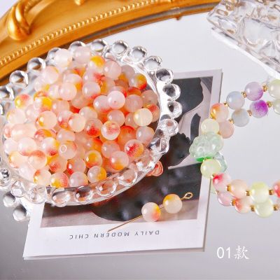 ‘【；】 8Mm Double Colored Glass Colored Beads DIY Handmade Necklace Bracelet Accessories 100 Pieces/Bag