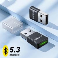 AARONA อะแดปเตอร์5.3บลูทูธ USB BA07เครื่องส่งสัญญาณ USB ตัวรับสัญญาณ USB บลูทูธ5.3 USB บลูทูธดองเกิล5.3 Dongle อะแดปเตอร์ไร้สาย USB 16Mbps สำหรับคีย์บอร์ดเมาส์ไร้สาย/ลำโพง