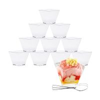 Dessert Cups 50Pcs Plastic Dessert Cups + 50Pcs Spoons Dessert Cups 2Oz/60Ml Reusable Plastic Dessert Cup Dessert