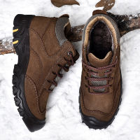 High Quality Outdoor Mens Shoes Genuine Leather Hiking Shoes Men Handmade Non-slip Warm Winter Boots for Men Winter Snow Boots