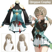 Qingque เครื่องแต่งกายคอสเพลย์เกม Honkai ดาวรถไฟเครื่องแต่งกายคอสเพลย์อะนิเมะ Qingque ชุดวิกผมสูทฮาโลวีนเครื่องแต่งกายผู้หญิงสาว