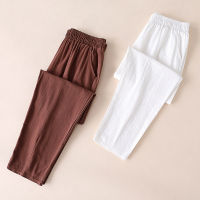 Spring Summer Cotton Linen Pants Large Size Womens Trousers Solid Casual Loose Linens Capri Pants Female Harem Pants Women