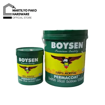 Boysen Color Series Permacoat Flat Latex Flat Black B791 Acrylic Latex  Paint - 1L / 4L