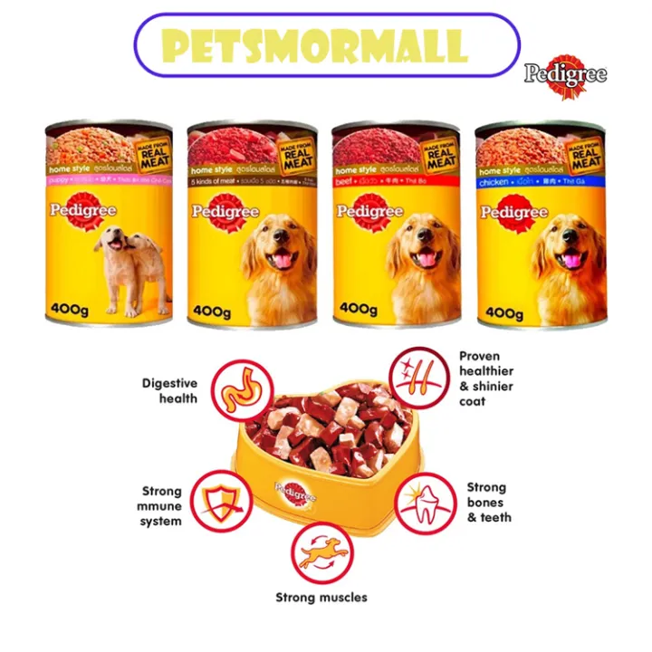 Petsmormall Pedigree Dog Canned Food 400g( 4 flavour to choice) Lazada