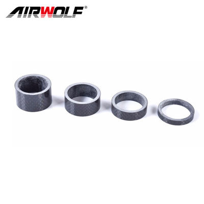 AIRWOLF Carbon Fiber Washer Set Bike Headset Stem Spacers 4pcs 1-18 Inch Carbon Bike Spacer Headset Fork Washer Bicycle Parts