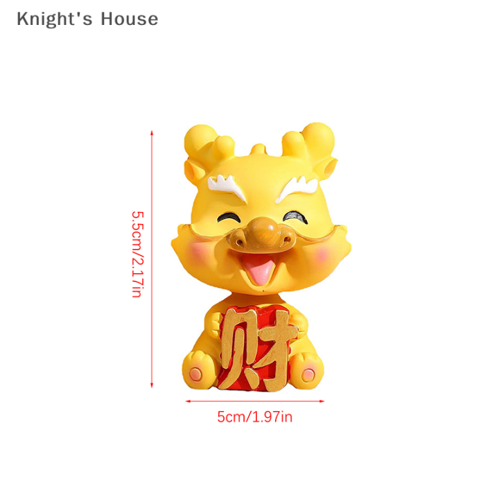 knights-house-รูปปั้นมังกรรูปปั้นสัตว์รูปปั้นจีนรูปปั้นตกแต่งภายในรถ-bobble-ราศีหัวรูปโชคดีเรซิ่นขนาดเล็กหัว