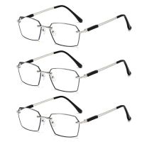 【cw】 Office Men Women Simple Metal Anti Blue Light Reading Glasses Ultra Light Glasses Eye Protection