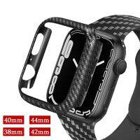 Carbon Fiber Cover For Apple Watch Case 44mm 42mm 38mm 40mm Bumper Protective Ultra Thin Lines Shell iWatch Series 7 6 SE 5 4 3