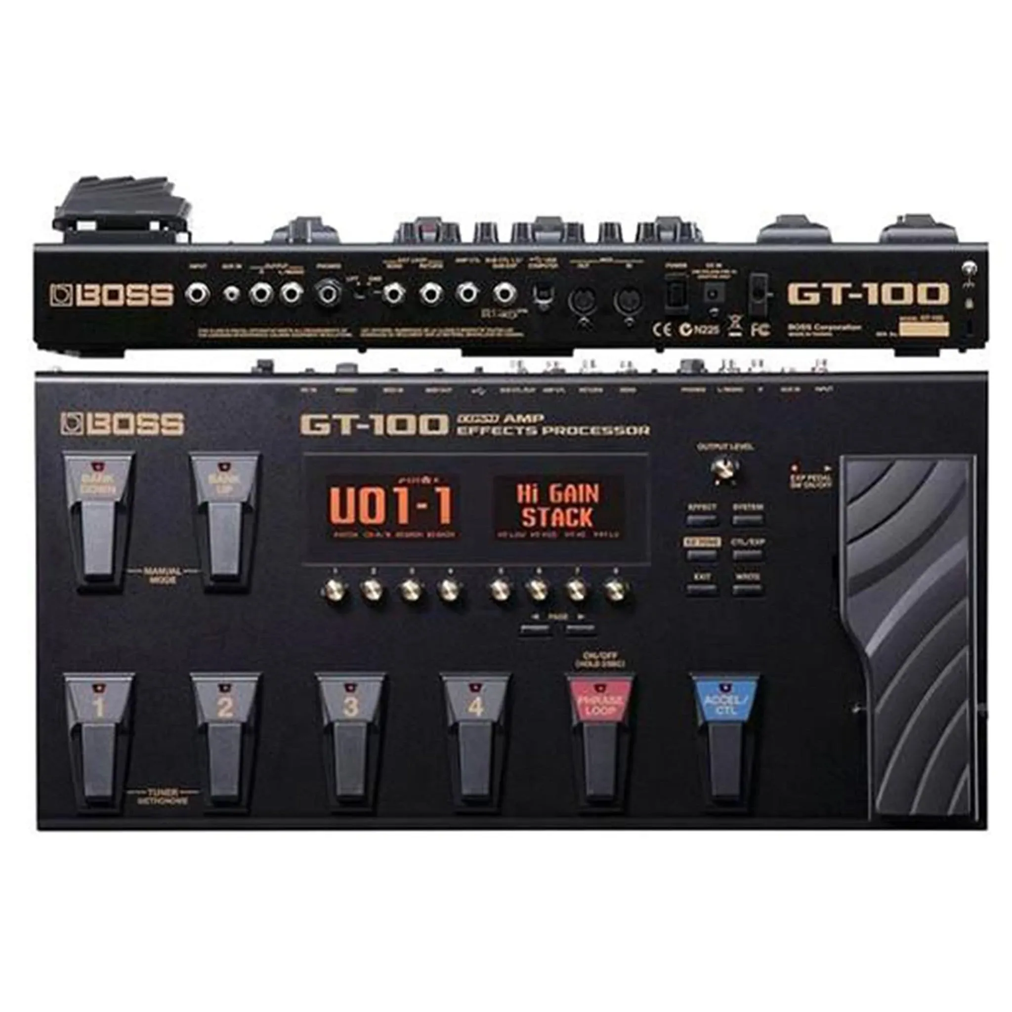 Boss GT-100 Guitar Multi-Effects Pedal Bundle with Roland 10ft