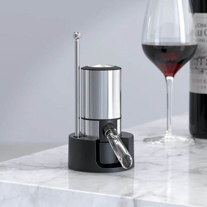 Electric Wine Decanter Wine Dispenser 2In1 Stainless Steel Whiskey Aerator Auto Pourer Battery