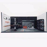 Diecast Plastic 1/64 Honda Theme Black White Matching Color Maintenance Garage Parking Lot Scene Adult Collection Display BoyToy