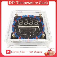 DIY Electronic Kit Clock with Rotating LED IC Chip DS1302 Learning DIY Temperature Clock Kit Soldering Project Practice Solder