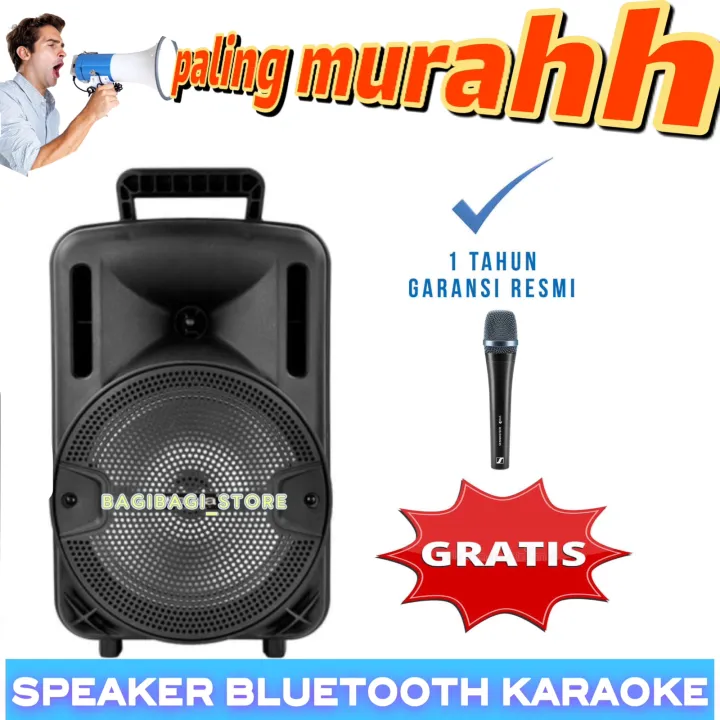 UKURAN JUMBO..Speaker Bluetooth Karaoke Jumbo Dan Mic Full Bass/Speaker