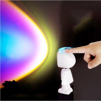 USB Rainbow Sunset Red LED Night Light Touch Projector Wall Decoration Colorful Floor Projection Lamp For Beedroom Studio Bar