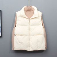 Autumn Vest Winter Jacket Women Fashion Short Vests  New Korean Stand-up collar sleeveless Duck Down Waistcoat Gilet Female