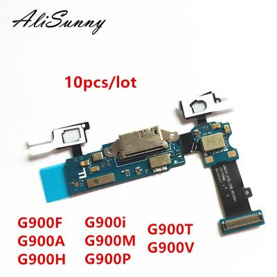 AliSunny 10pcs Charging Port Flex Cable สําหรับ SamSung Galaxy S5 G900F G900A G900H G900i G900M G900P G900T G900V แท่นชาร์จ USB