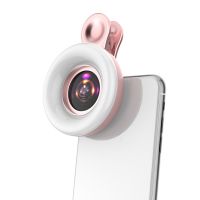 2023 New Mobile phone fill light 15X macro lens Portable Selfie LED Ring Light for iPhone Smartphone Universal Ring Clip Light Smartphone Lenses