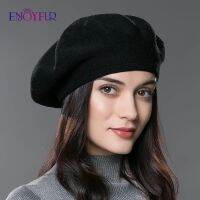 ENJOYFUR Women Winter Wool Knit French Beret Warm Classic Solid Colors Fashion Beret Hats For Lady