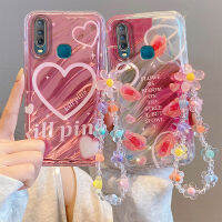 เคส Y12สำหรับ Vivo เคสโทรศัพท์สร้อยข้อมือมุกดอกไม้สวยๆแฟชั่นลวดลายแปลกใหม่ซิลิโคนอ่อนดีไซน์สวยเคสกันกระแทกด้านหลังยื่นออกมา