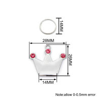 ขายส่ง100PCS Diamond Crown Specular Collar อุปกรณ์เสริมสร้อยคอเครื่องประดับ Key Ring แกะสลัก Anti-Loss