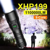 Super XHP199 Most Powerful LED Flashlight Rechargeable LED Torch Light XHP160 XHP90 High Power Flashlight 18650 Tactical Lantern Power Points  Switche