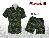 ?ส่งฟรี? เสื้อเชิ้ตแขนสั้น,กางเกง (สั่งซื้อแยก) Mr-Junko งานต่อลาย ผ้าซาติน นิ่มใส่สบายไม่ร้อน SN-3239