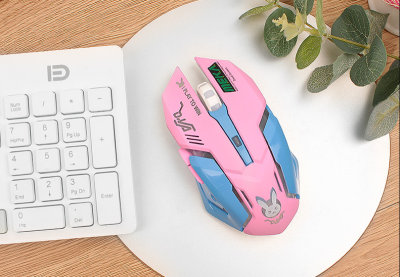 Fashion DVA Sailor Moon rabbit 2.4G Wireless gaming mouse cartoon mute 7 color RGB pink game mouse for girl