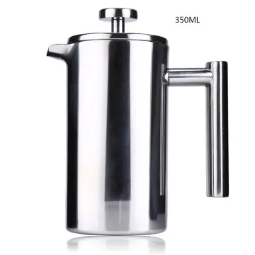 MIRA 34 oz Stainless Steel French Press Coffee Maker with 3 Extra Filters, Double Walled Insulated Coffee & Tea Brewer Pot & Maker, Keeps Brewed  Coffee or Tea Hot