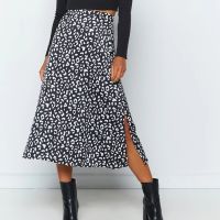 【CC】✜❄  Jocoo Jolee Side Split Skirt Waist Leopard Print Beach Skirts Causal