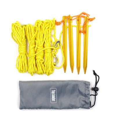 Ultralight Aluminum Tent Pegs and Reflective Guy Line Windproof Rope Nails Outdoor Camping Tarp Shelter Canopy Tent Accessories