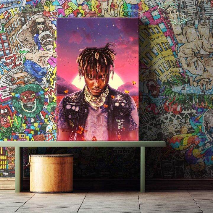 Juice WRLD wall poster, living room, bedroom, canvas painting | Lazada