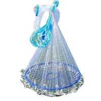 Lawaia Hand Cast Net Aluminium Or Blue Plastic Ring Folding Network Steel Pendant Monofilament Nylon Fishing Line Fishnet