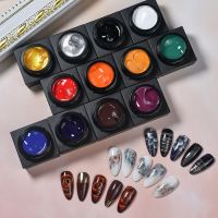 【YP】 12 Colors 8/5ml Paint Gel Smudge Gradient  Silk Decoration Lacquer Design TSLM1