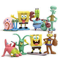 8 ชิ้น/เซ็ต Kawaii ปลาดาวแพททริก SpongeBob มือแบบจำลองที่น่าสนใจตุ๊กตาขยับแขนขาได้ของเล่นตุ๊กตาฟองน้ำ BOB ไวนิลของเล่นตุ๊กตาคลาสสิกสำหรับของขวัญเด็ก