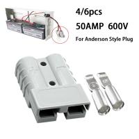 ขั้วต่อสายเคเบิลกำลังไฟฟ้า4/6ชิ้นสำหรับปลั๊กสไตล์แอนเดอร์สัน50AMP เสาคู่6AWG พร้อมขั้วต่อติดต่อทองแดง