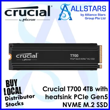 Crucial T700 4TB PCIe Gen5 NVMe M.2 SSD with heatsink, CT4000T700SSD5