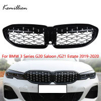 กระจังหน้าไตด้านหน้ารถ1คู่กระจังหน้าสไตล์เพชรสีดำสำหรับตกแต่ง BMW 3 Series G20รถเก๋ง/G21 Estate 2019 2020รับประกัน