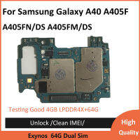 เมนบอร์ด Asal untuk A405FM A405FNDS A405F Samsung Galaxy A40ปลดล็อกเมนบอร์ด Penuh Cip Logik Lembaga 64G