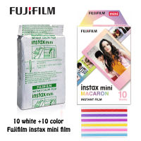 Fujifilm Instax Mini Fillm ธรรมดาสีขาว + Macaroon ฟิล์มสำหรับ Fujifilm Instax Mini 7 S 8 9 Liplay กล้อง MINI link SP-1 SP-2 เครื่องพิมพ์ต่อกับสมาร์ทโฟน