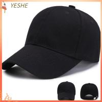 YESHE สีดำสีดำ ปรับได้ปรับได้ ป้องกันรังสียูวี หมวกเบสบอลผ้าฝ้าย หมวกกีฬา หมวกสำหรับฤดูร้อน หมวกยอดแหลม