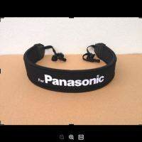 For PANASONIC สายคล้องกล้อง แบบนิ่ม Neoprene สายสีดำ/อักษรขาว (1379)