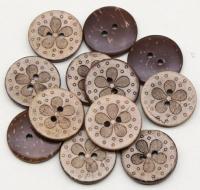 30pcs/lot Size:15-20mm Round Natural Coconut 2 Holes Button 5 Petals Design Buttons Sewing Accessories (SS-905) Haberdashery